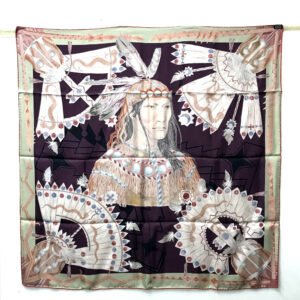 HERMES scarf silk multicolor Carre90 Cosmogonie Apache Cosmology | AlmaBagz