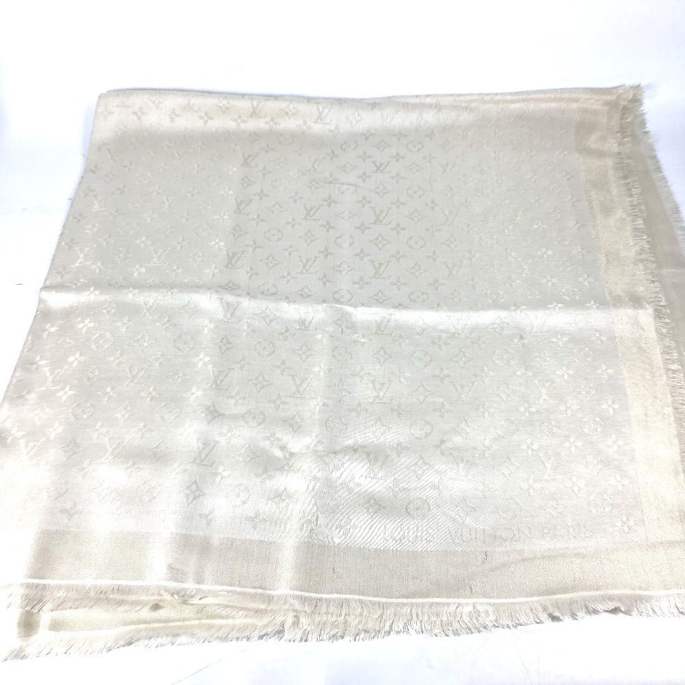 LOUIS VUITTON shawl M74026 Silk, Rayon white Monogram Shine Large scarf with glitter | AlmaBagz - Image 11