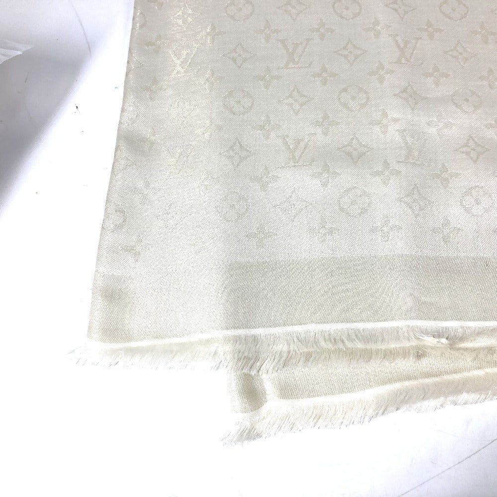 LOUIS VUITTON shawl M74026 Silk, Rayon white Monogram Shine Large scarf with glitter | AlmaBagz - Image 5