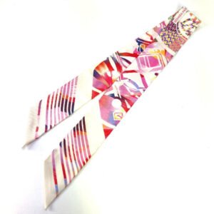 HERMES scarf silk pink 2022 limited model Kyoto Marble Twilly Twilly | AlmaBagz