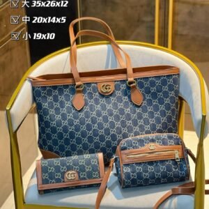 Gucci Denim Ophidia Jacquard Tote Handbag Sets | AlmaBagz