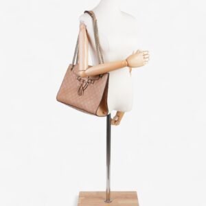 Gucci Emily Guccissima Chain Light Taupe / GG Supreme Canvas Large | AlmaBagz