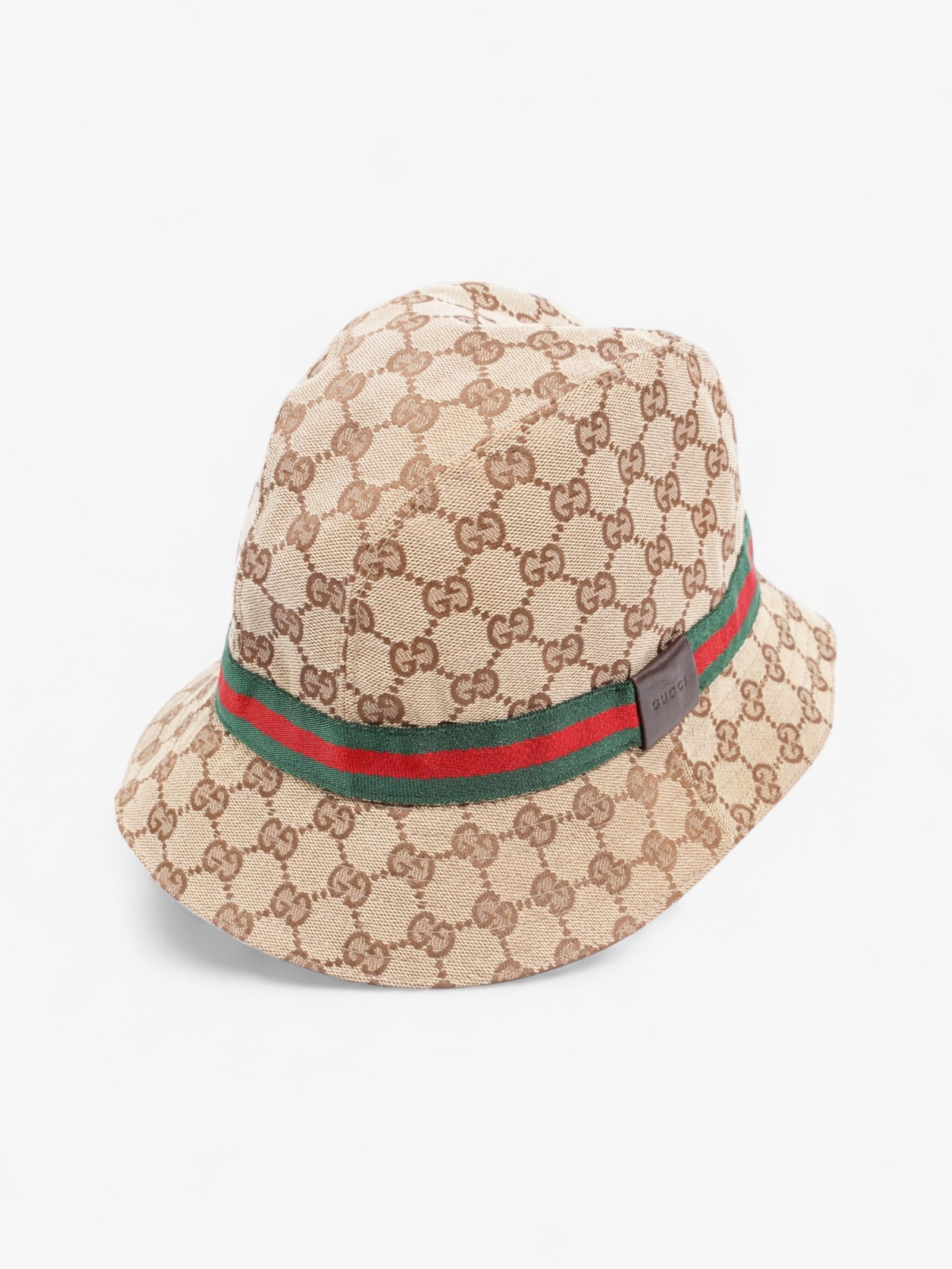 Gucci Original GG Fedora GG Supreme / Red / Green Nylon Large | AlmaBagz