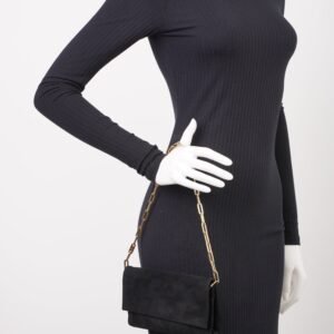 Gucci Flap Chain Black Velvet | AlmaBagz