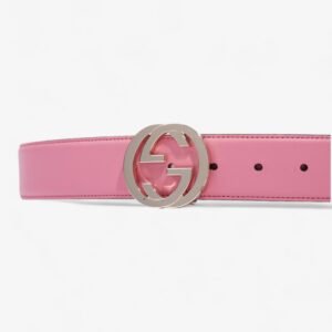 Gucci Interlocking G Belt Pink Leather 85cm / 34" | AlmaBagz