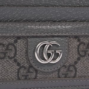Gucci Ophidia GG Card Holder Grey / GG Supreme Coated Canvas | AlmaBagz