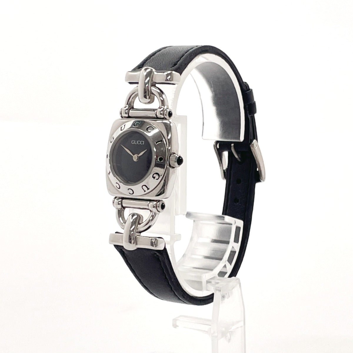 GUCCI Watches Quartz 6300L Stainless Steel Silver black dial Women Used | AlmaBagz