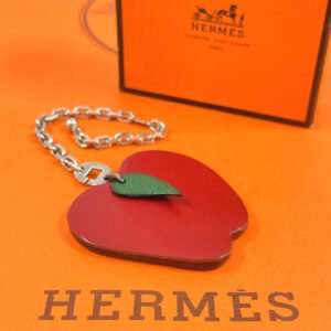 HERMES charm leather Red Apple Women Used | AlmaBagz