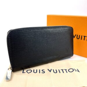 LOUIS VUITTON Long Wallet Purse M61857 Epi Leather black Zippy wallet | AlmaBagz