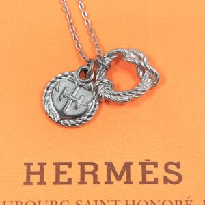 HERMES Necklace metal Silver cordage rope | AlmaBagz