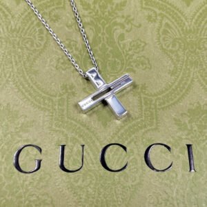 GUCCI Necklace Silver925 Silver Cross Cutout G | AlmaBagz