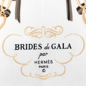 HERMES scarf 100% silk Brown BRIDES de GARA Carre 45 Women Used | AlmaBagz