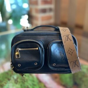 LOUIS VUITTON Monogram Embossed Utility Black Crossbody | AlmaBagz
