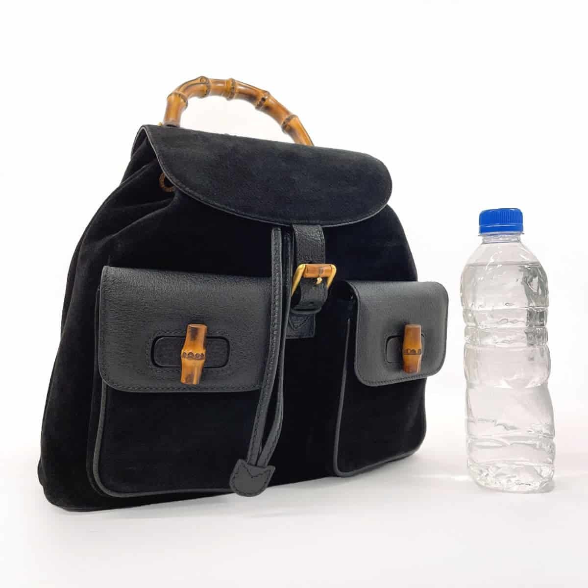 GUCCI Backpack 003・1998 Suede, Leather black Bamboo | AlmaBagz