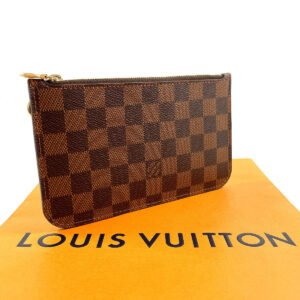 LOUIS VUITTON Pouch Damier Brown Neverfull attached pouch | AlmaBagz