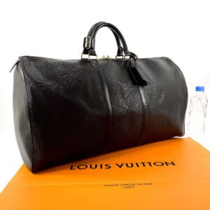 LOUIS VUITTON Boston Duffel bag M42952 Epi Leather black Keepall  55 | AlmaBagz