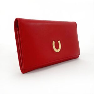 GUCCI Long Wallet Purse 035・6416・1720・0 leather Red Horseshoe | AlmaBagz