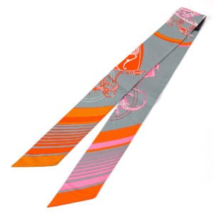 HERMES scarf 100% silk gray Ex Libris Ex Libris | AlmaBagz