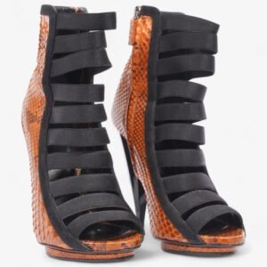 Gucci Olympia Heels 120 Orange / Black Alligator EU 36.5 UK 3.5 | AlmaBagz