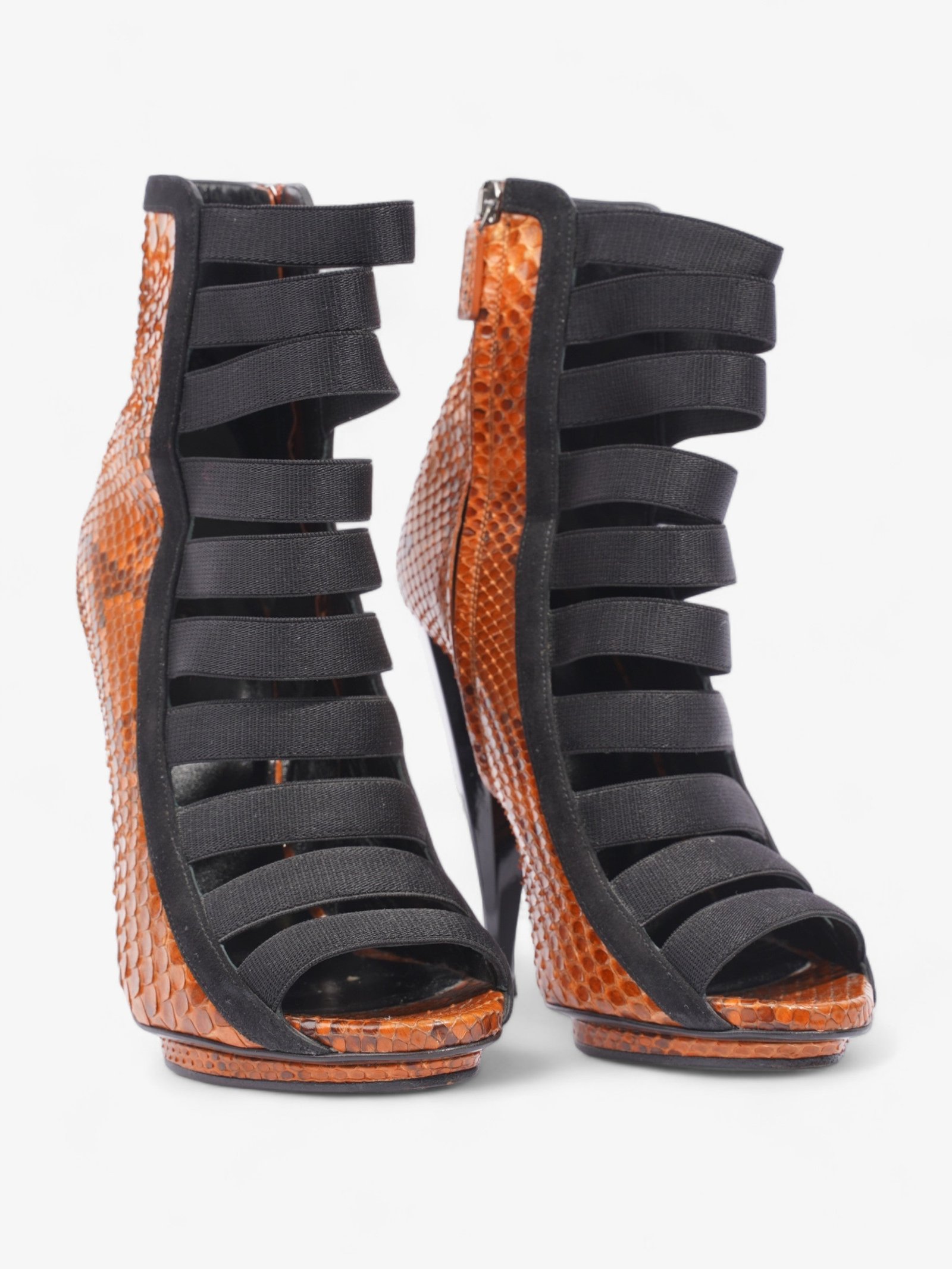 Gucci Olympia Heels 120 Orange / Black Alligator EU 36.5 UK 3.5 | AlmaBagz