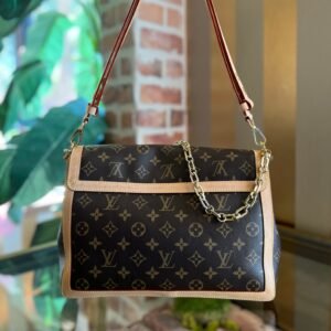 LOUIS VUITTON Dauphine GM Brown Monogram Canvas Shoulder Bag | AlmaBagz