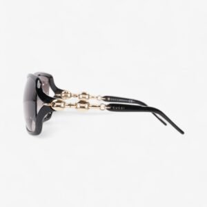 Gucci Chain Sunglasses Black / Gold Acetate 115mm | AlmaBagz