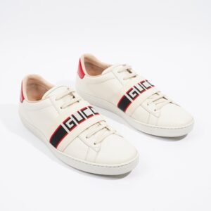 Gucci Ace Stripe Cream / Red Leather EU 39.5 UK 6.5 | AlmaBagz