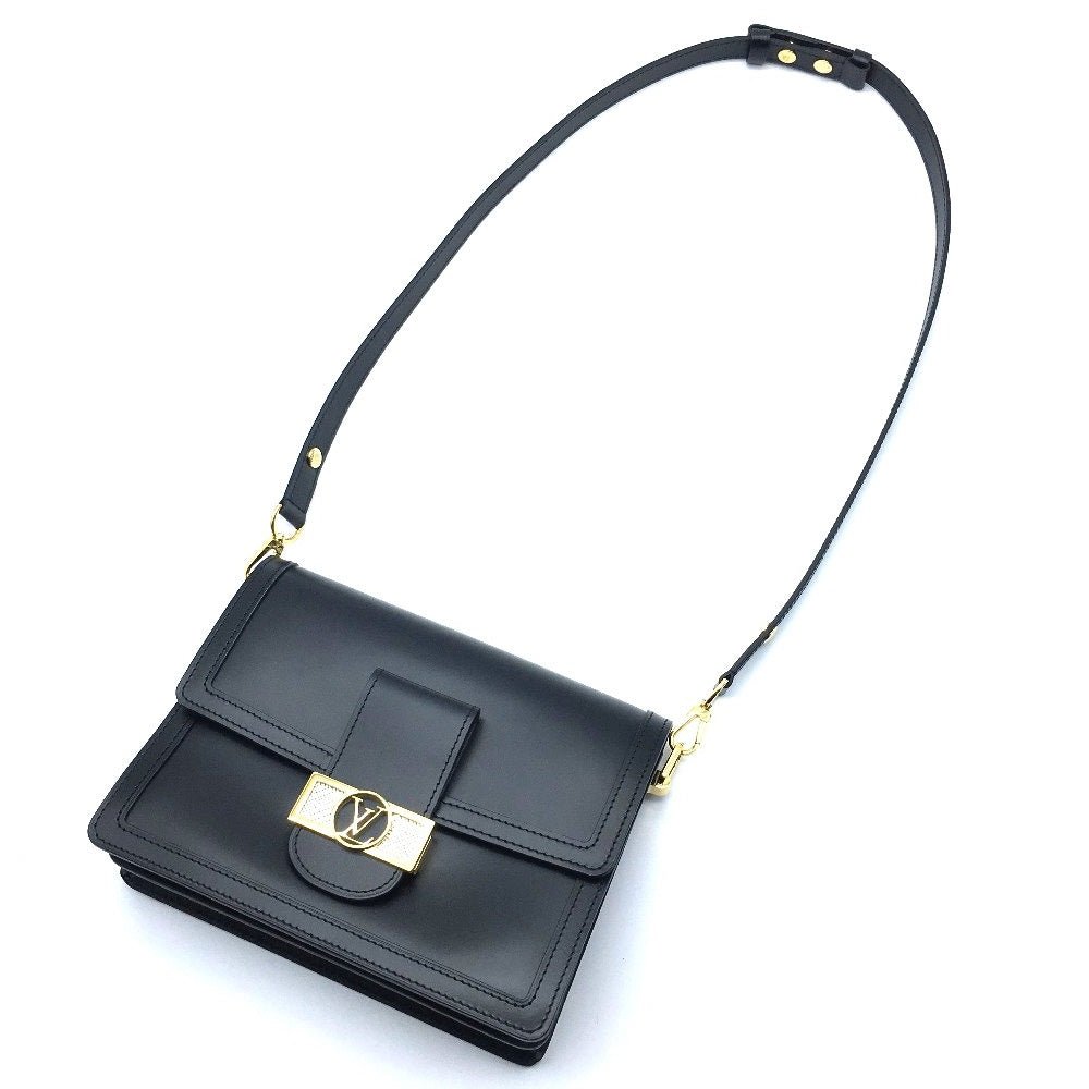 LOUIS VUITTON Shoulder Bag M55821 Calfskin black LV Lock Chain Dauphin MM Women Used | AlmaBagz - Image 12
