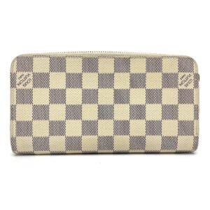 LOUIS VUITTON Long Wallet Purse N60019 Damier Azur Canvas white Damier Azur Zippy wallet Women Used | AlmaBagz