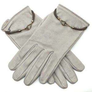HERMES Glove leather gray Jumbo hook motif Women | AlmaBagz
