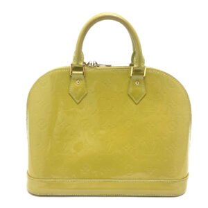 LOUIS VUITTON Handbag M91615 Monogram Vernis Yellow green type Monogram Vernis Alma PM | AlmaBagz