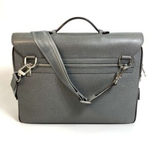 LOUIS VUITTON Briefcase M32641 Taiga Leather gray Taiga Vasili PM mens Used | AlmaBagz