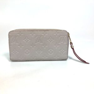 LOUIS VUITTON Long Wallet Purse M69142 Monogram Ann Platt Leather gray Monogram Ann Platt Zippy wallet Women Used | AlmaBagz