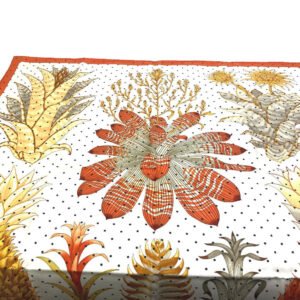 HERMES scarf silk Orange Index Bromeliaceae Bromeliad Catalog scarf Women Used | AlmaBagz