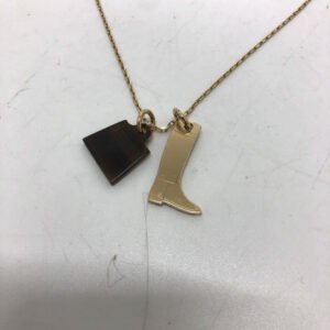 HERMES Necklace Buffalo Horn, Metal gold Amulet Marokiniye PM Women Used | AlmaBagz