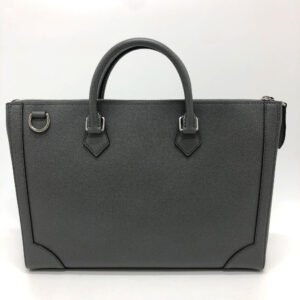 LOUIS VUITTON Business bag M30856 Taiga Leather gray Taiga Slim briefcase mens Used | AlmaBagz