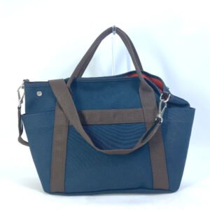 HERMES Tote Bag canvas Navy With bag-in-bag Sucked Pansage Groom Women Used | AlmaBagz