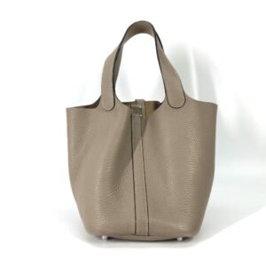 HERMES Handbag Taurillon Clemence Gray type Bag Picotin Lock PM 18 Women Used | AlmaBagz