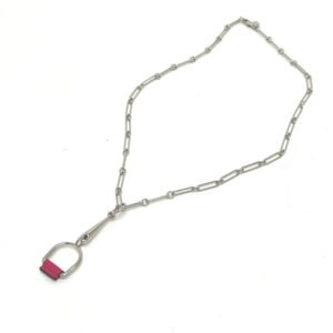 HERMES Necklace Swift Silver Heritage Esquetre PM Women Used | AlmaBagz