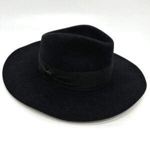 HERMES hat Felt wool black hat hat minicoo heart Women 58 Used | AlmaBagz