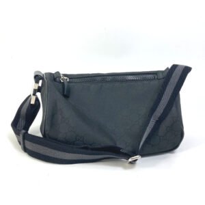 GUCCI Waist bag 449182 Nylon black GG Belt bag Shoulder Bag mens Used | AlmaBagz