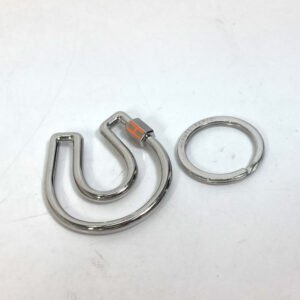 HERMES Key ring metal Silver H logo charm Blowjob a Cheval | AlmaBagz