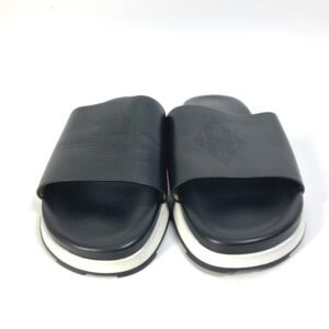 HERMES Sandals leather black Punching H mens 41.5 Used | AlmaBagz