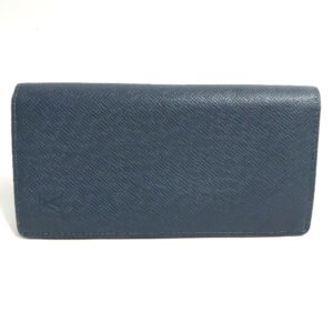 LOUIS VUITTON Long Wallet Purse M30662 Taiga Leather blue Taiga Portefeuille Braza mens Used | AlmaBagz