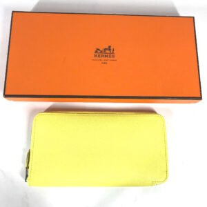 HERMES Long Wallet Purse Epsom yellow Long wallet Azap long silk in Women Used | AlmaBagz
