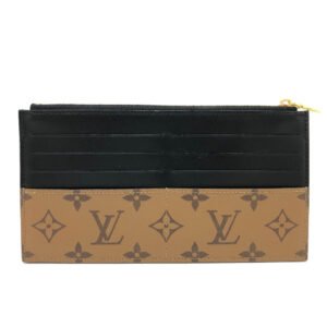 LOUIS VUITTON Pouch M80390 Monogram reverse canvas Brown Card Wallet Monogram reverse Slim perspective Women Used | AlmaBagz