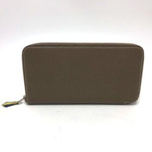 HERMES Long Wallet Purse Epsom Gray type Azap long silk in Women Used | AlmaBagz