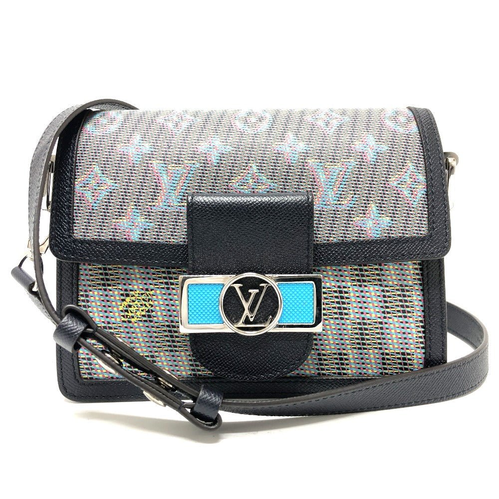 LOUIS VUITTON Shoulder Bag M55454 leather blue LV pop Daufine MINI Women Used | AlmaBagz - Image 15