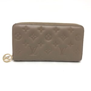 LOUIS VUITTON Long Wallet Purse M81511 leather Beige type Monogram emboss Zippy wallet Women Used | AlmaBagz