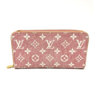 LOUIS VUITTON Long Wallet Purse M81182 Monogram denim pink Monogram denim Zippy wallet | AlmaBagz